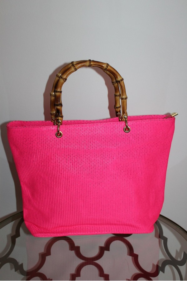 Kožená ružová kabelka 
